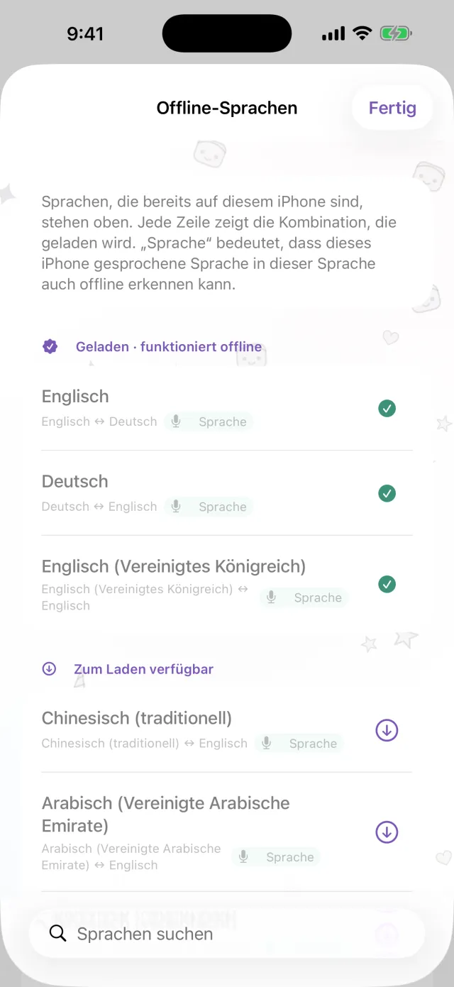 Übersetzen ohne Verbindung