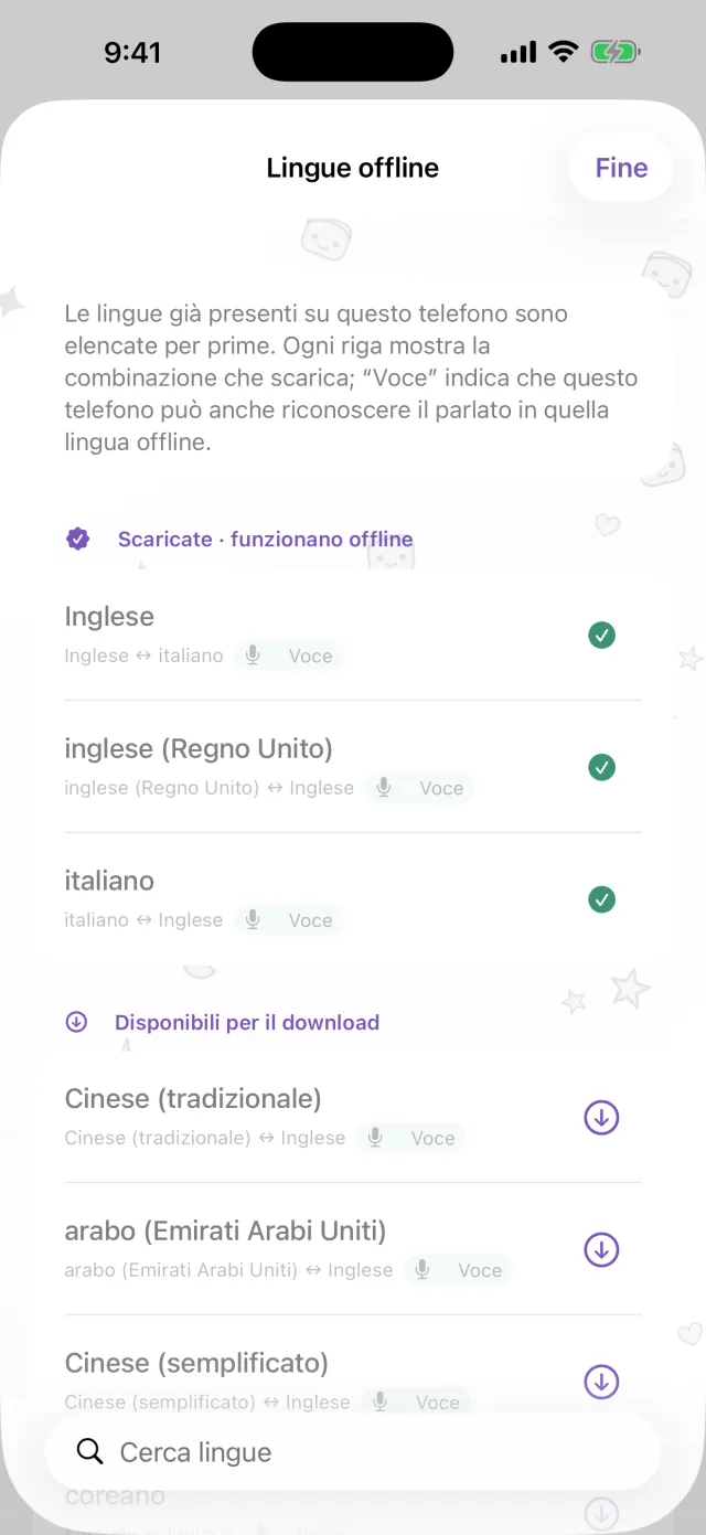 Traduce anche senza connessione