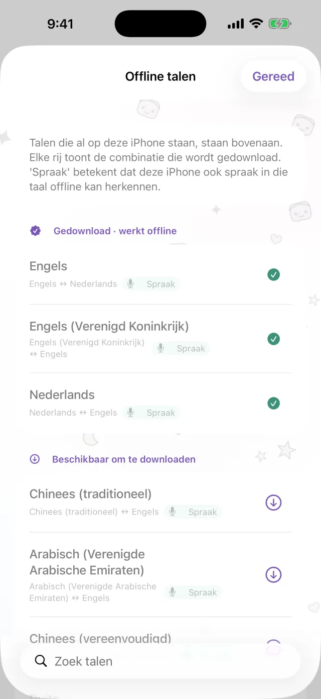Vertalen zonder verbinding